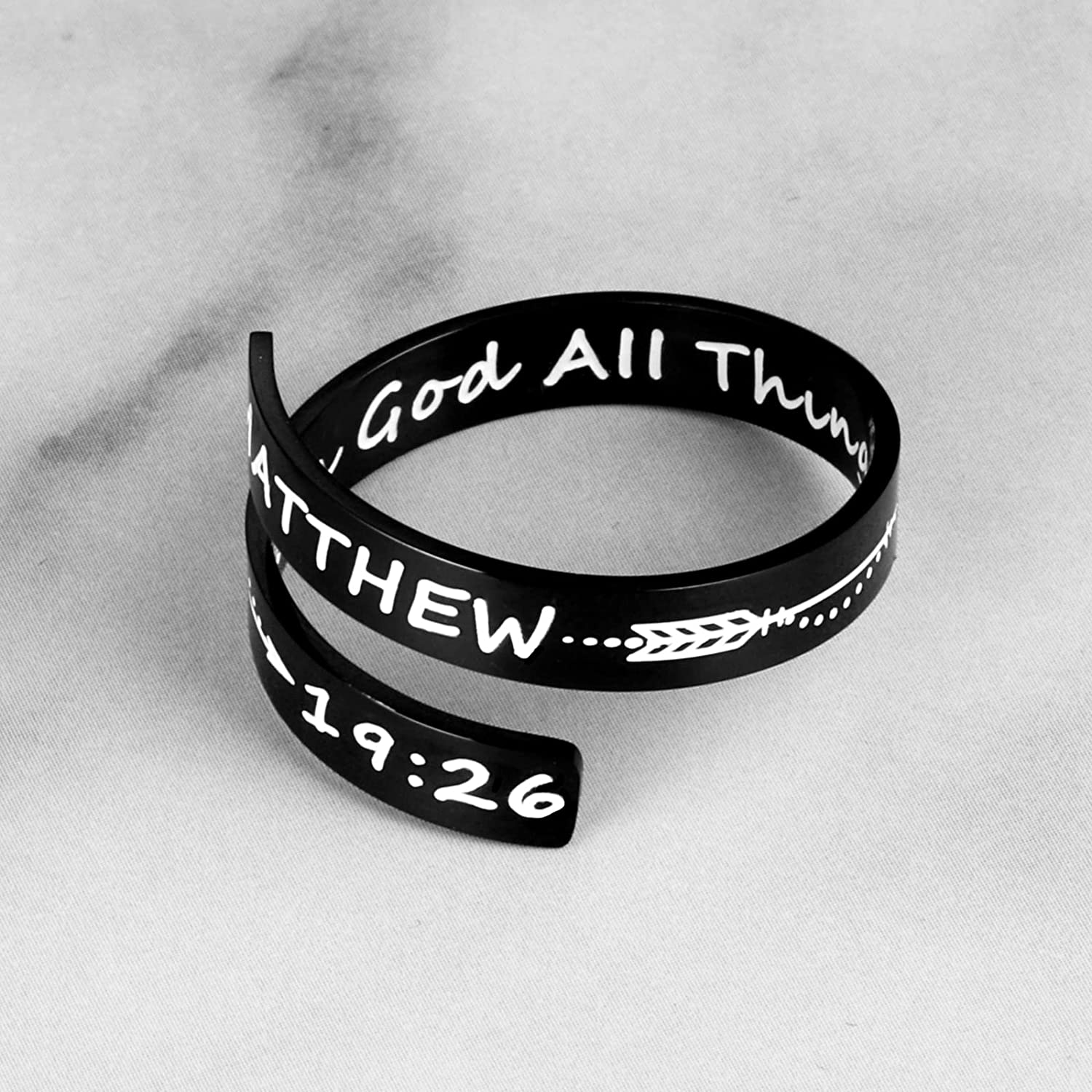 ZRAY Silver Keep Going Ring Inspirational Jewelry Stainless Steel Engraving Size Adjustable Personality Encouragement Gift for Women Teens Girls - Image 3